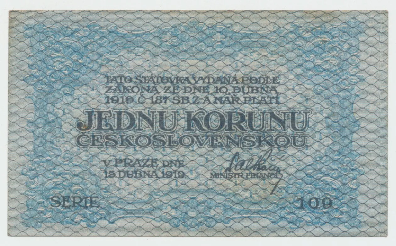 Československo, 1 Koruna 1919, série 109, Hej.7a