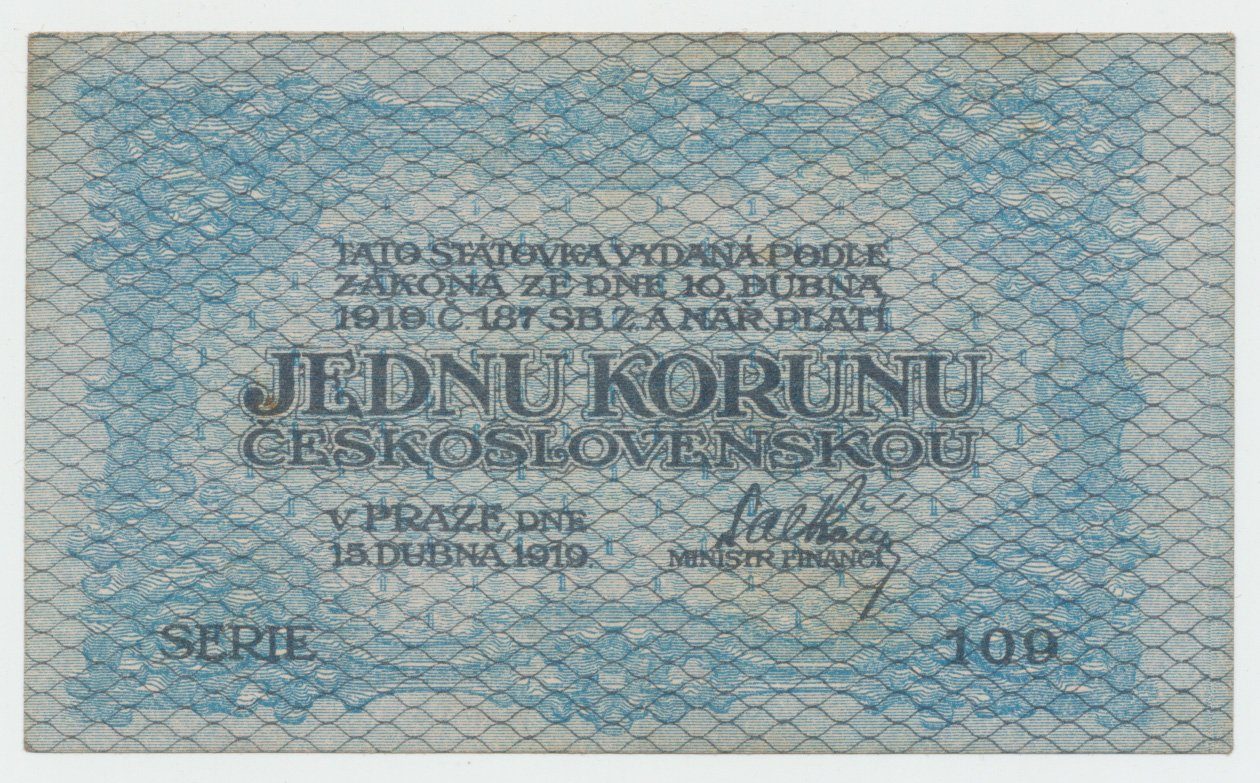 Československo, 1 Koruna 1919, série 109, Hej.7a