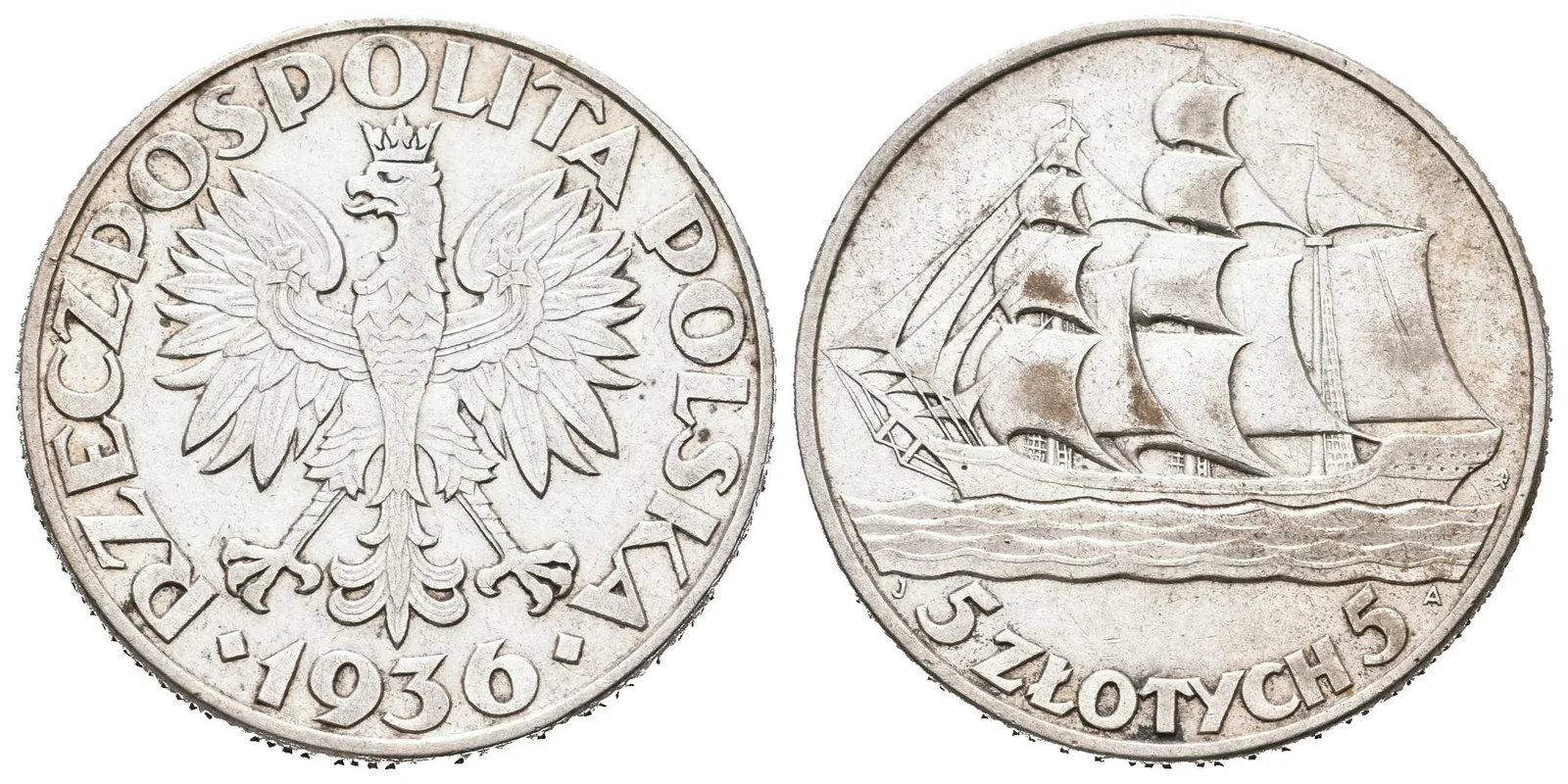 Polsko, 5 Zlotých 1936 - Gdyně