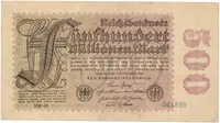 Německo, 500 Millionen Mark 1923, vodoznak Hakensterne, Ro.109d