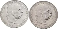 5 Koruna 1900, zbytky lesku, patina, rysky a hranky_2 ks — 1