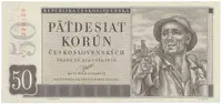 Československo, 50 Koruna 1950, I. vydání, perforace 3 md svisle, Hej.87a.S1