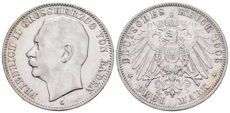 Baden, 3 Marka 1908 G