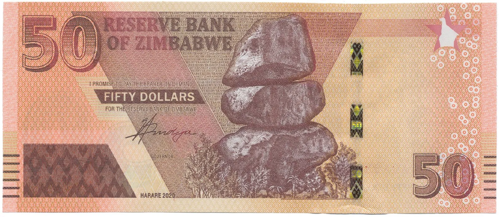 Zimbabwe, 50 Dollars 2020, P.105