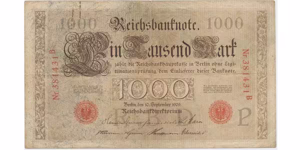 Německo, 1000 Mark 1909, Ro.39