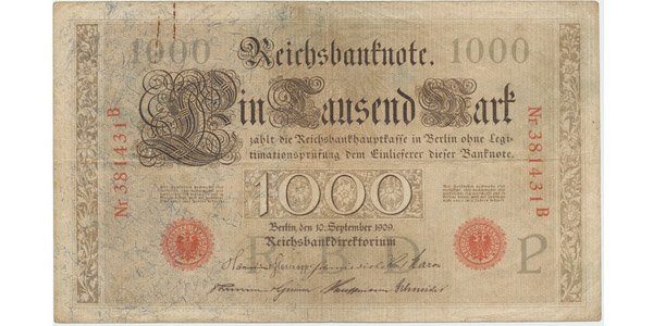 Německo, 1000 Mark 1909, Ro.39