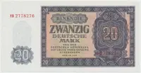 Německo - NDR, 20 DM 1955, náhradní série YB, Ros.351b