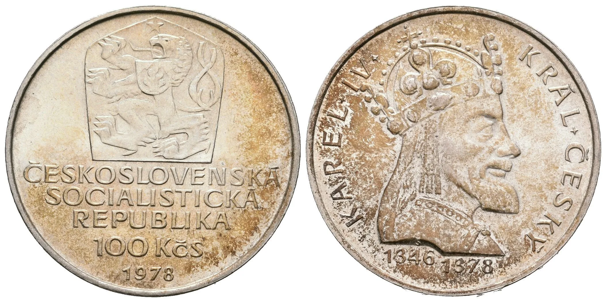 100 Kčs 1978 - Karel IV., lesk, patina — 1
