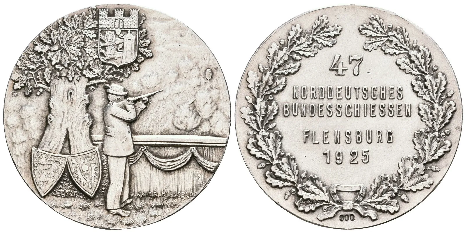 AR Medaile 1925 - 47. Severoněmecké spolkové střelby Flensburg. — 1