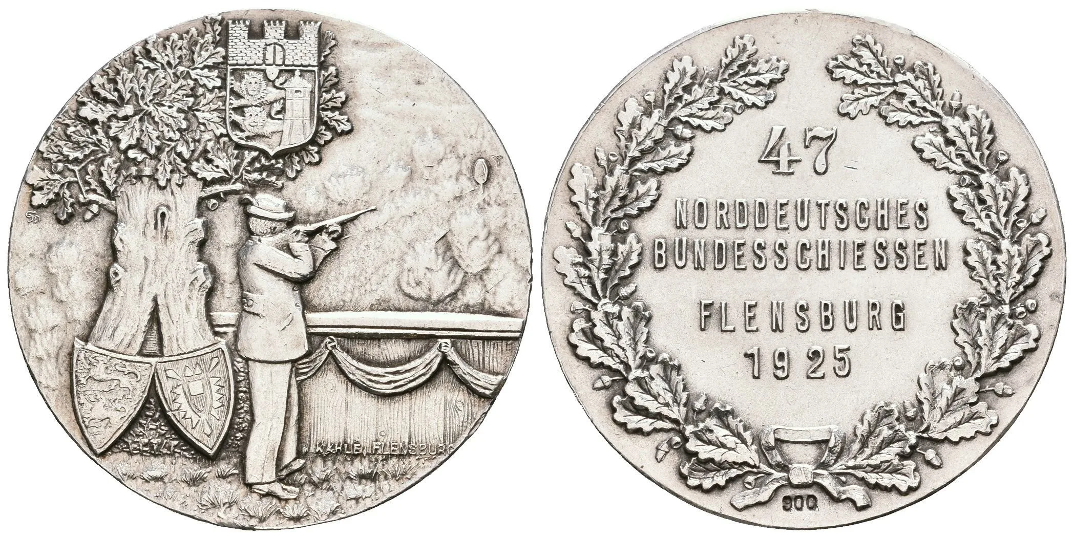 AR Medaile 1925 - 47. Severoněmecké spolkové střelby Flensburg. — 1
