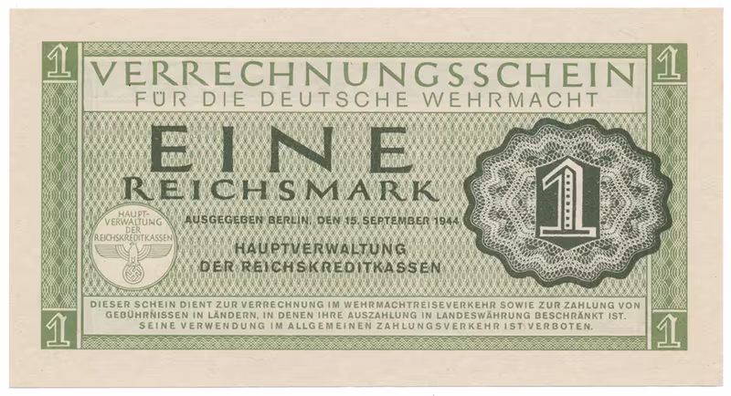 Německo - Wehrmacht, 1 Reichsmark 1944, Ro.511