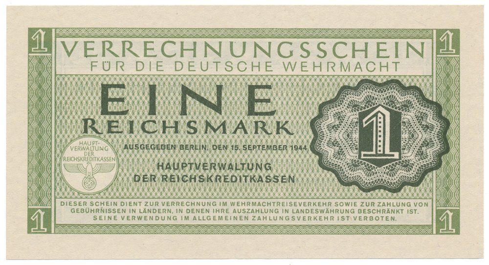 Německo - Wehrmacht, 1 Reichsmark 1944, Ro.511