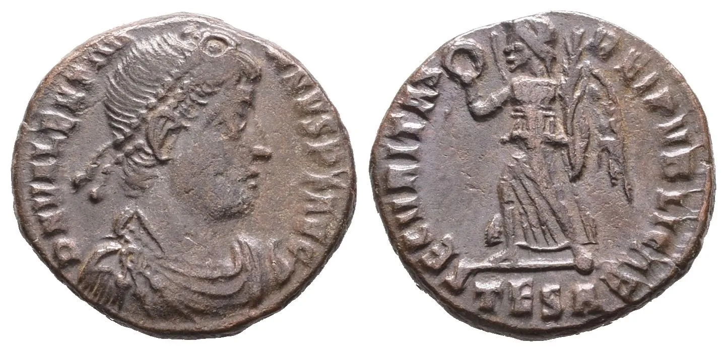 Valentinianus I., nummus, Thessalonica, RIC IX 15