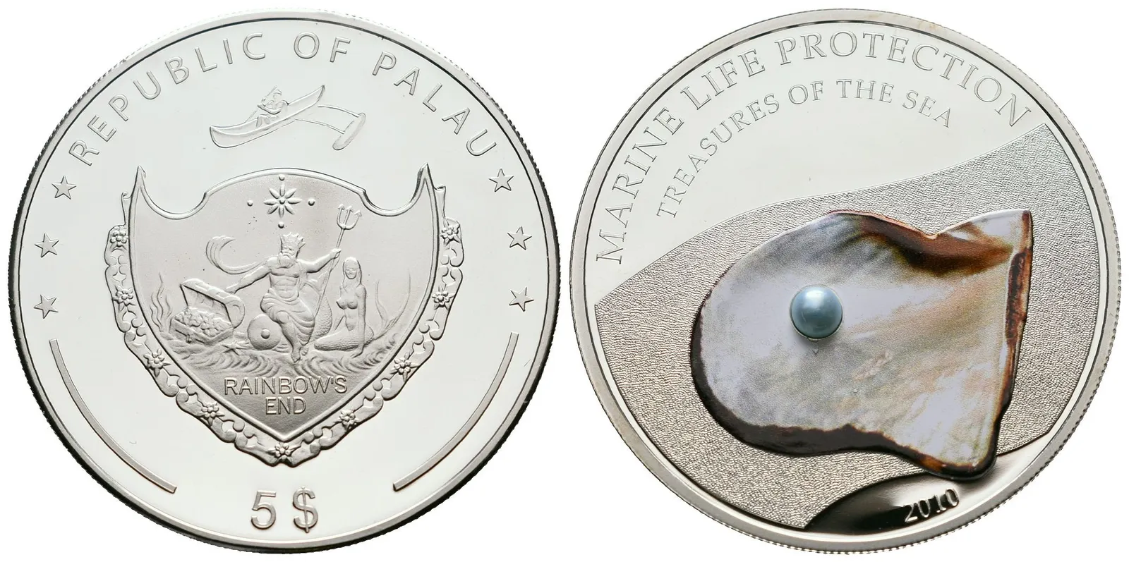 Palau - 5 Dollars 2010 - Blue Pearl