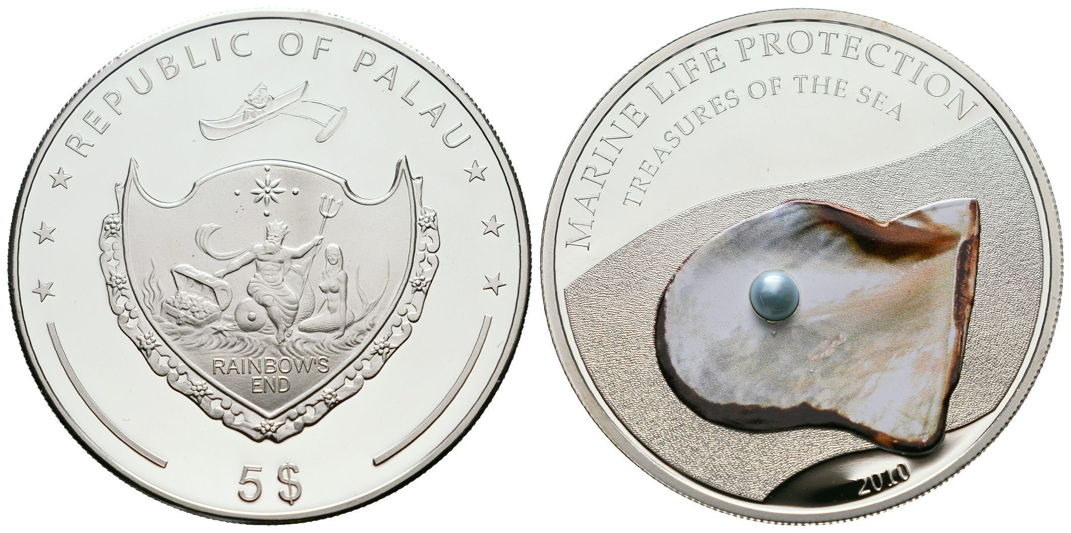 Palau - 5 Dollars 2010 - Blue Pearl