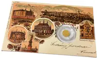 Zlatá mince Kutná Hora - dobová pohlednice - fotografie 3