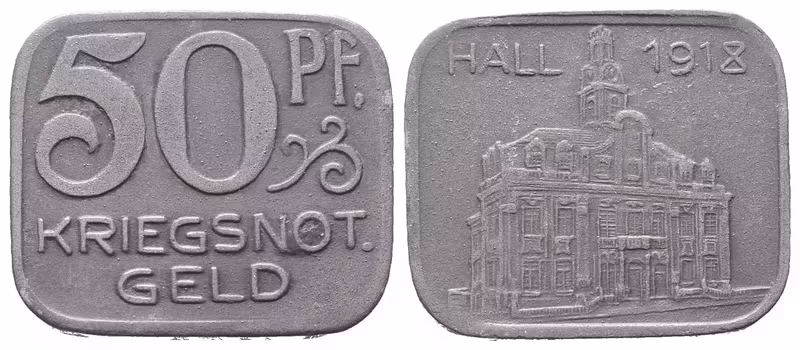 Nouzové ražby, 50 Pfennig 1918 - Schwäbisch Hall