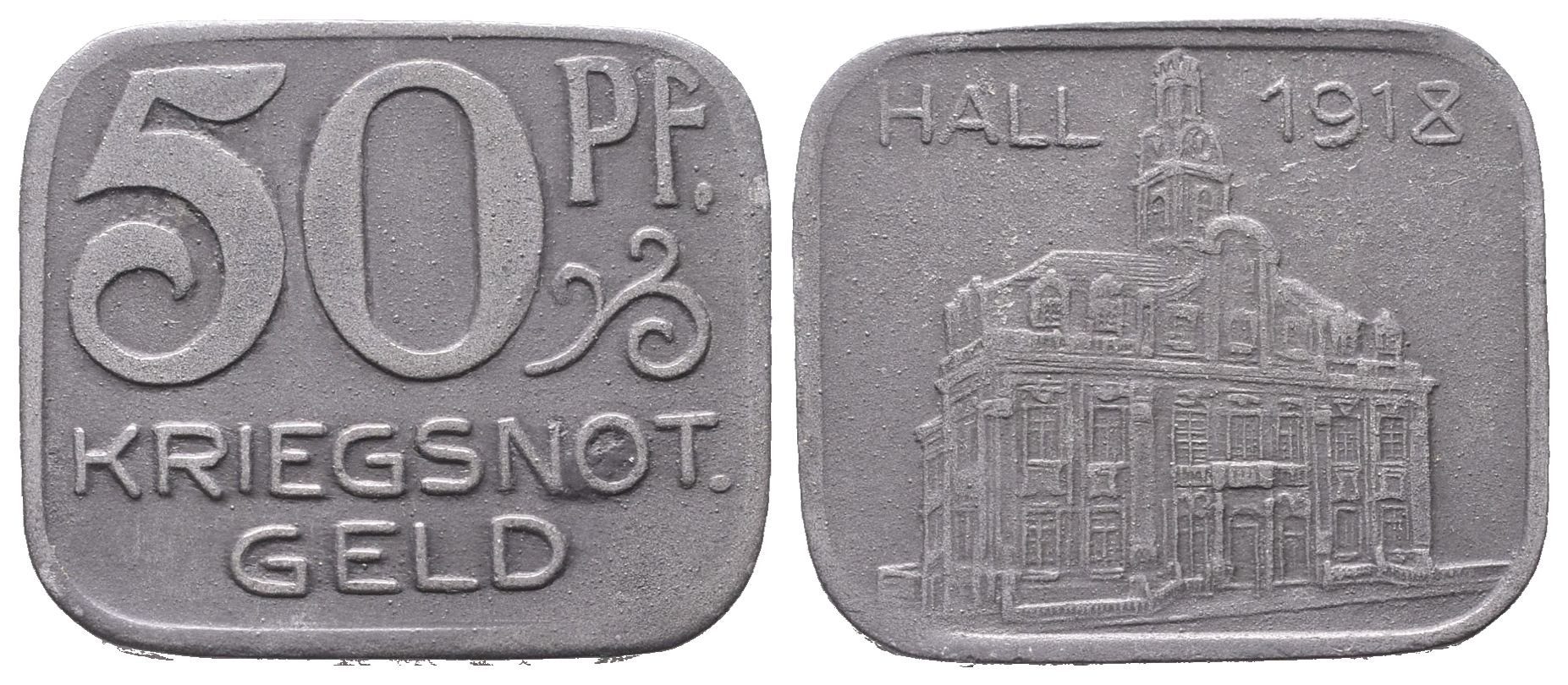 Nouzové ražby, 50 Pfennig 1918 - Schwäbisch Hall