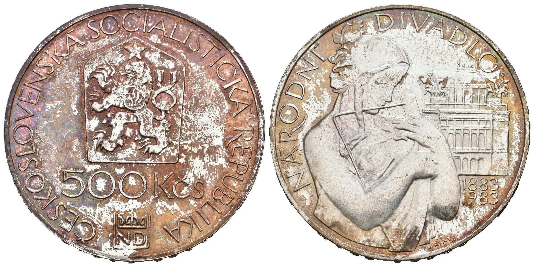 500 Kčs 1983 - Národní divadlo, Aurea.154, lesk, patina — 1