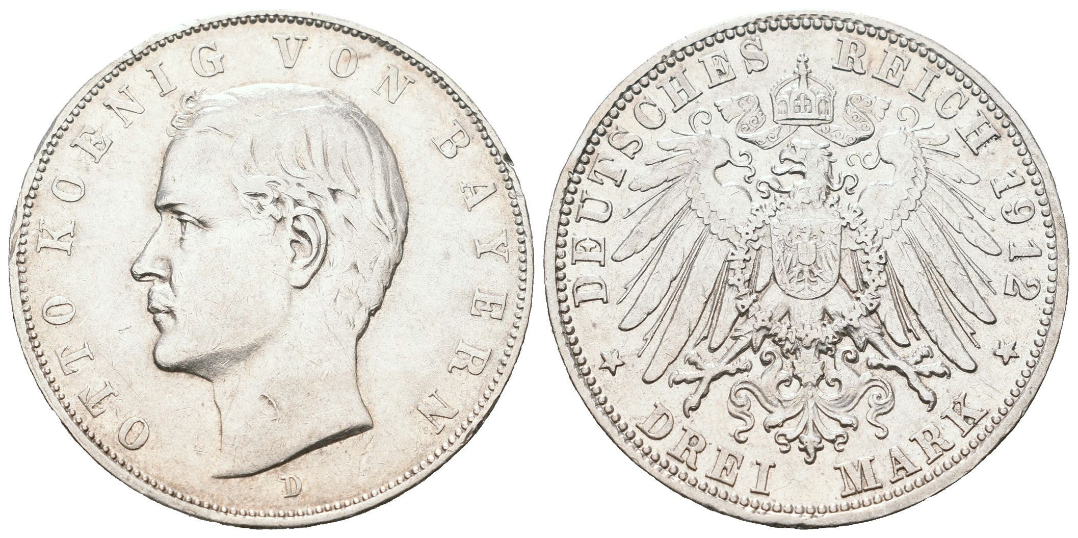 Bavorsko, 3 Marka 1912 D