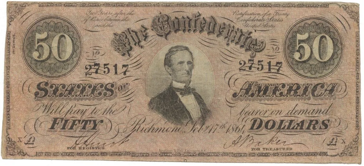 USA - Konfederace, 50 Dollars 1864, P.70