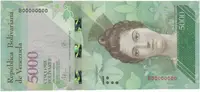 Venezuela, 5000 Bolivares 2016, anulát - vzor, B 00000000, P.97asB