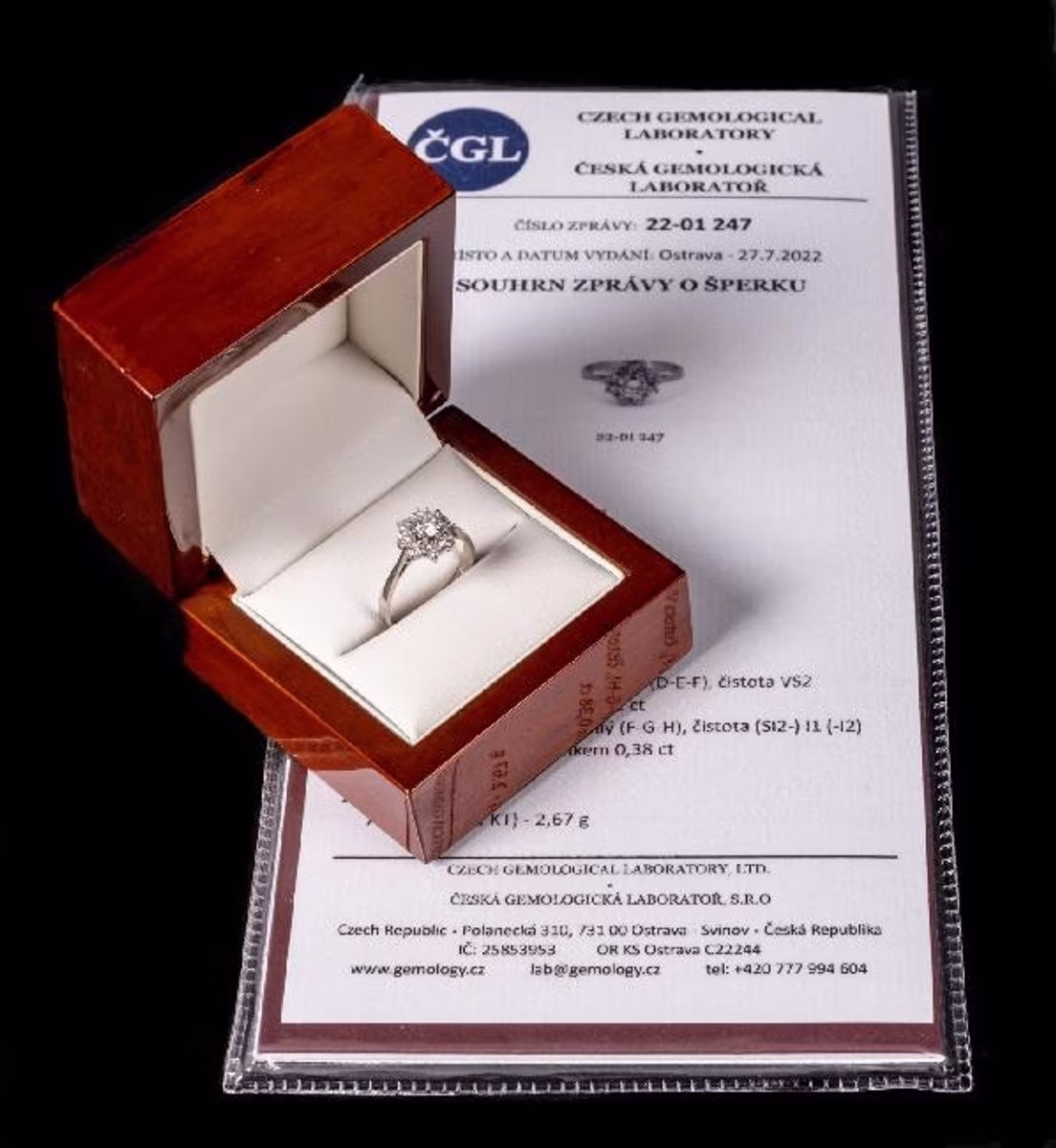 PRSTEN S DIAMANTY 0.79 CT., CERTIFIKÁT
