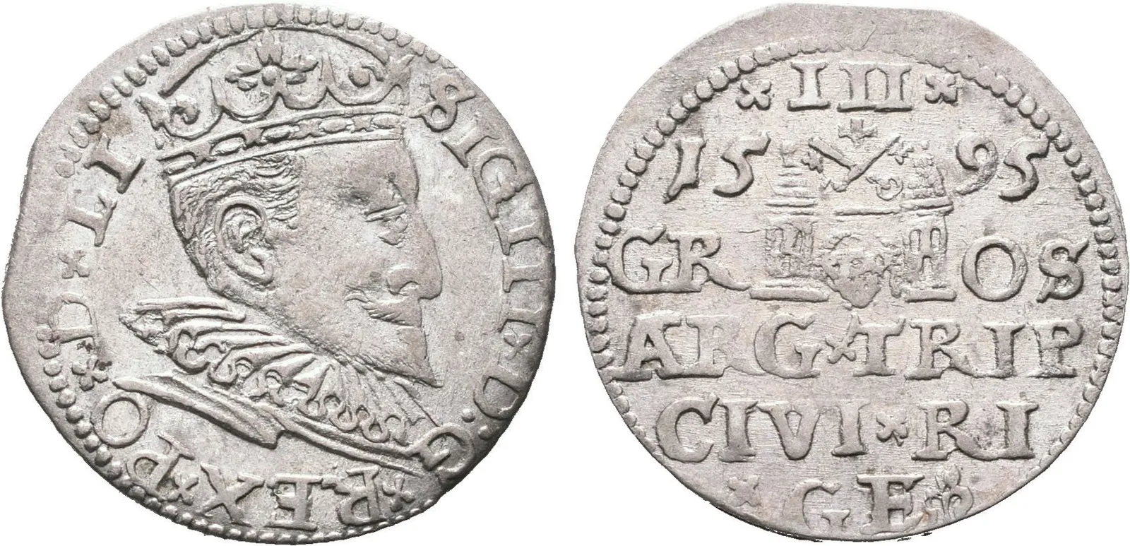 Polsko, III Groš 1595, Riga