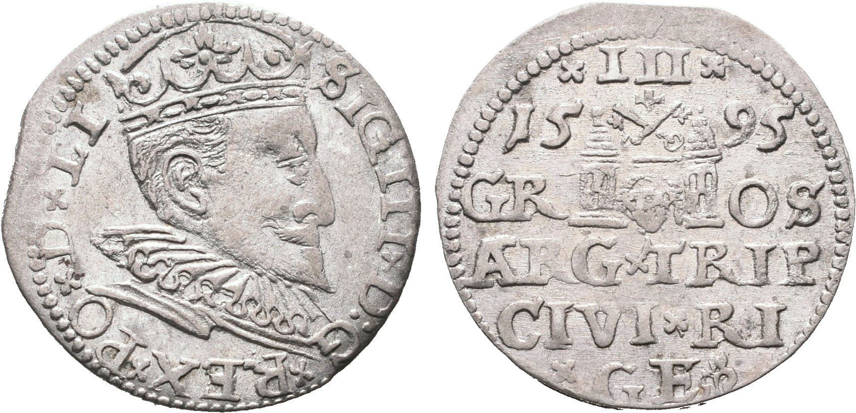 Polsko, III Groš 1595, Riga