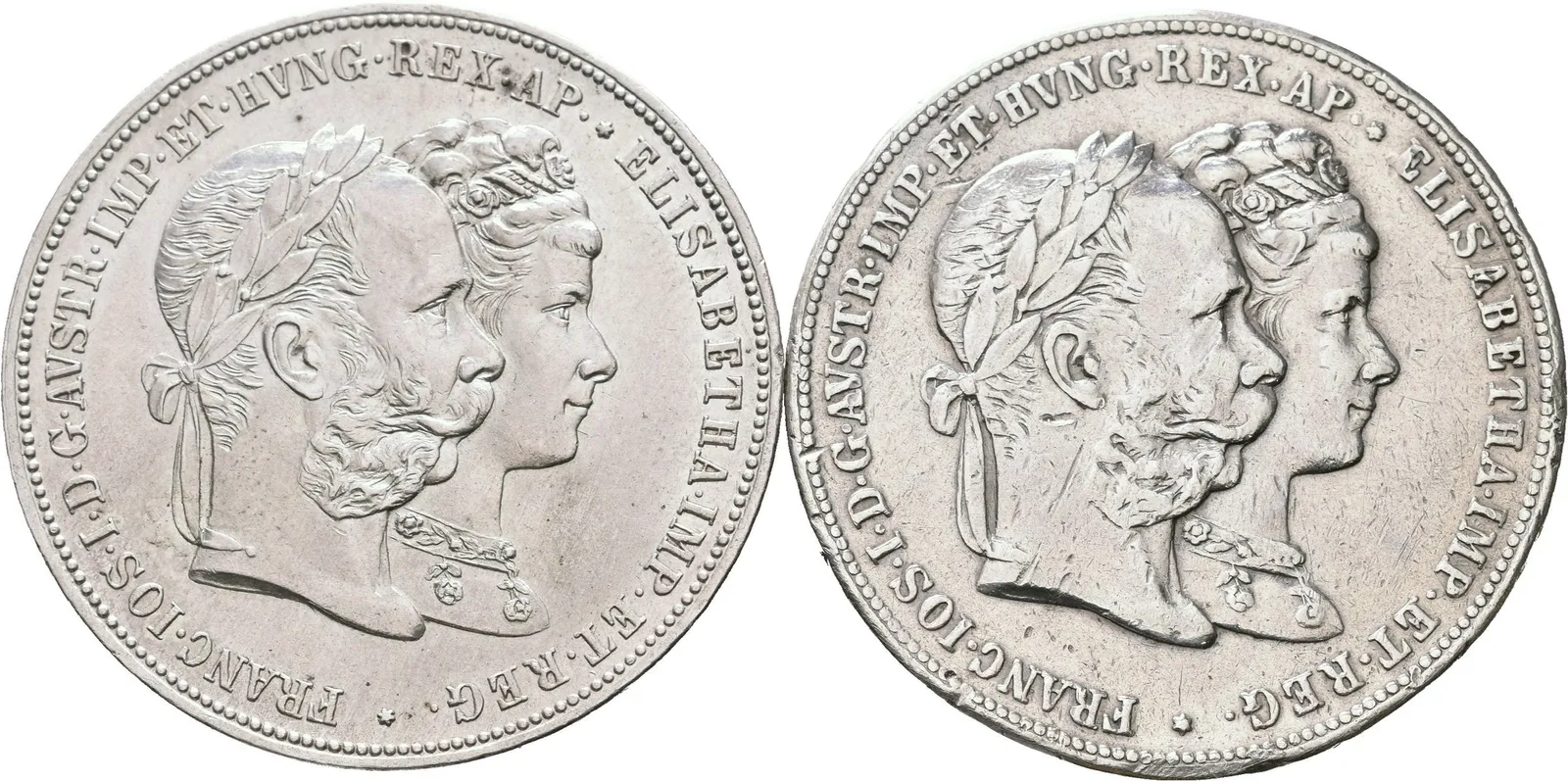 2 Zlatník 1879 - Stříbrná svatba, špatné zachovalosti, patina, škr., — 1