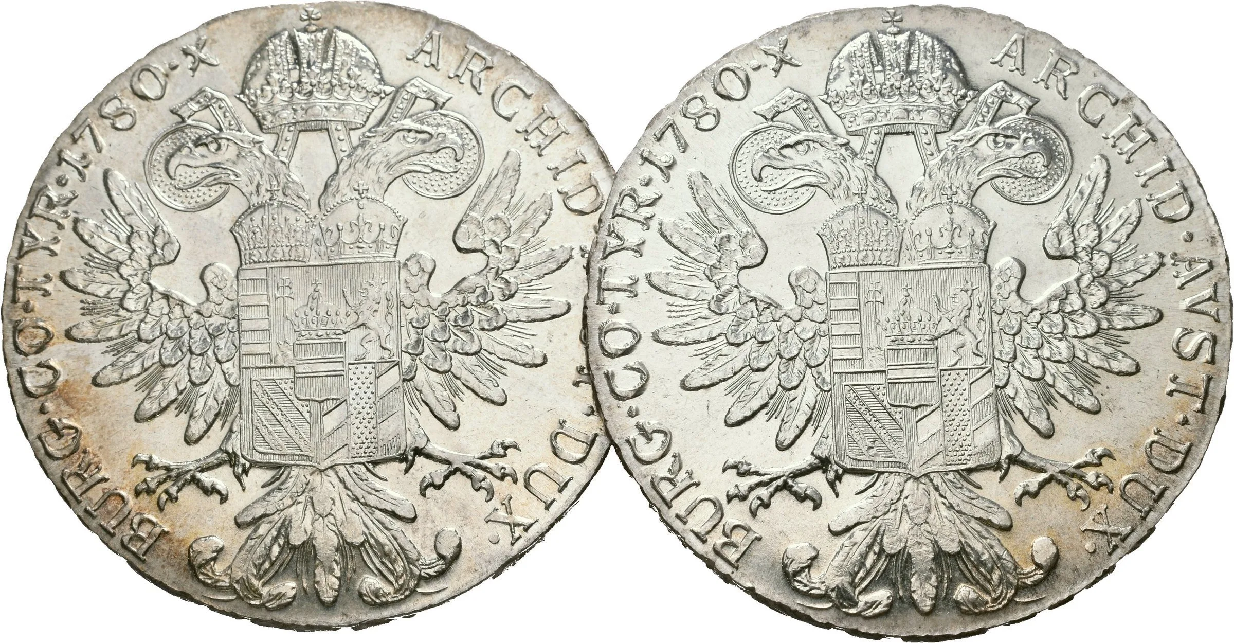 Tolar 1780 SF, novoražba, lesk, patina, rysky_2 ks — 1