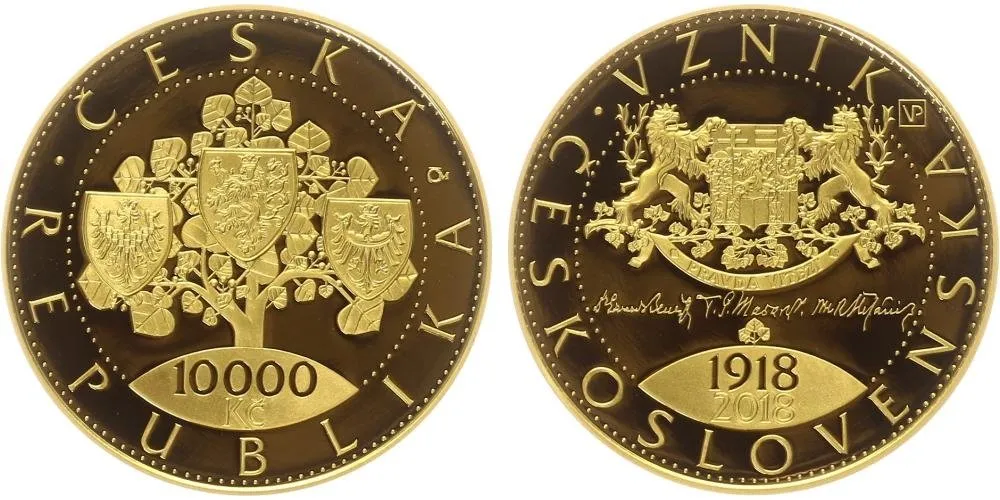 10000 Kč 2018 - 100. výročí vzniku Československa, PROOF