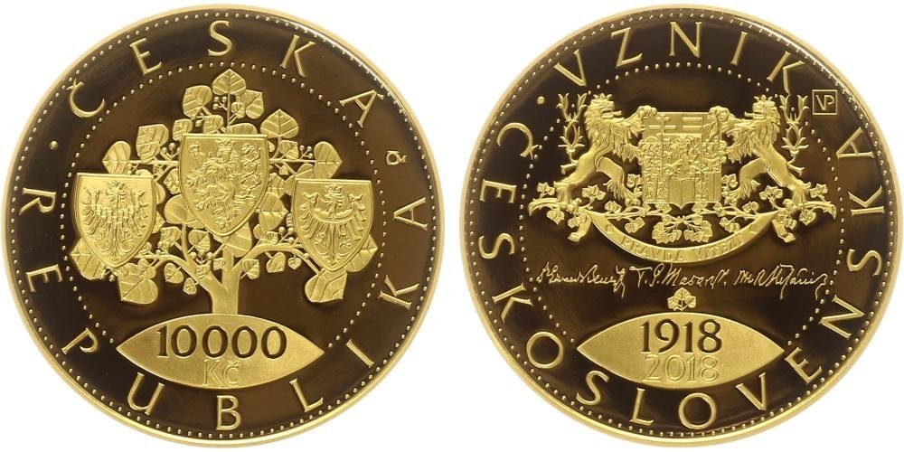 10000 Kč 2018 - 100. výročí vzniku Československa, PROOF