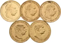 10 Koruna 1896, 1897, 1905, 1909, 1910