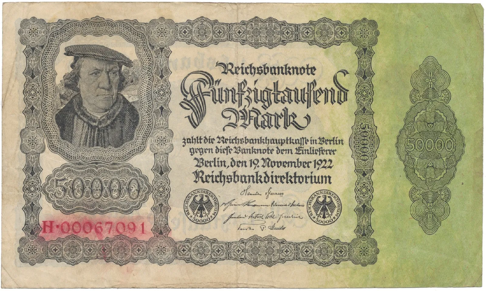 Německo, 50000 Mark 1922, Ro.079c