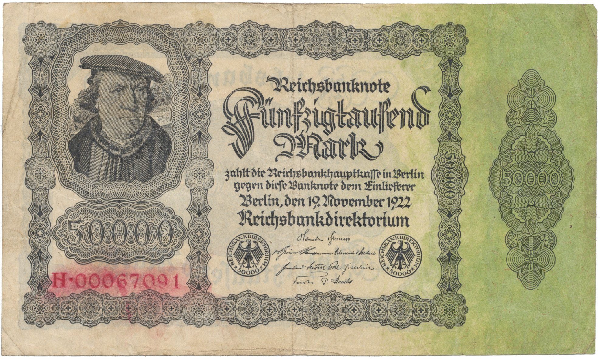 Německo, 50000 Mark 1922, Ro.079c