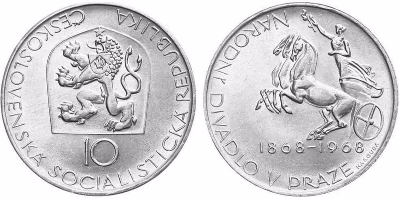 10 Kčs 1968 - Národní divadlo v Praze