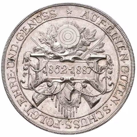 AR Medaile 1887 - Jubilejní Německé střelby k 15. výročí střeleb z roku 1862 ve Frankfurtu.