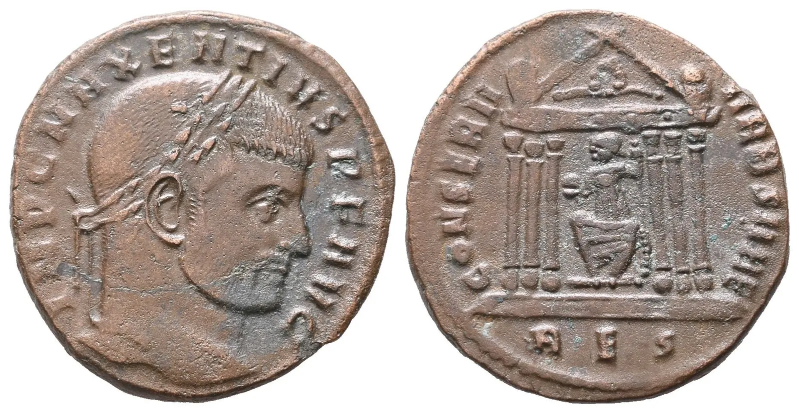 Maxentius, follis, Řím, RIC 258
