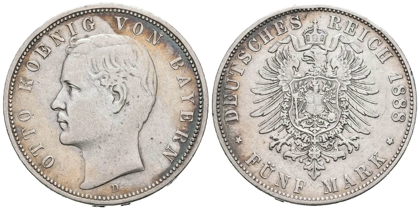 Bavorsko, 5 Marka 1888 D