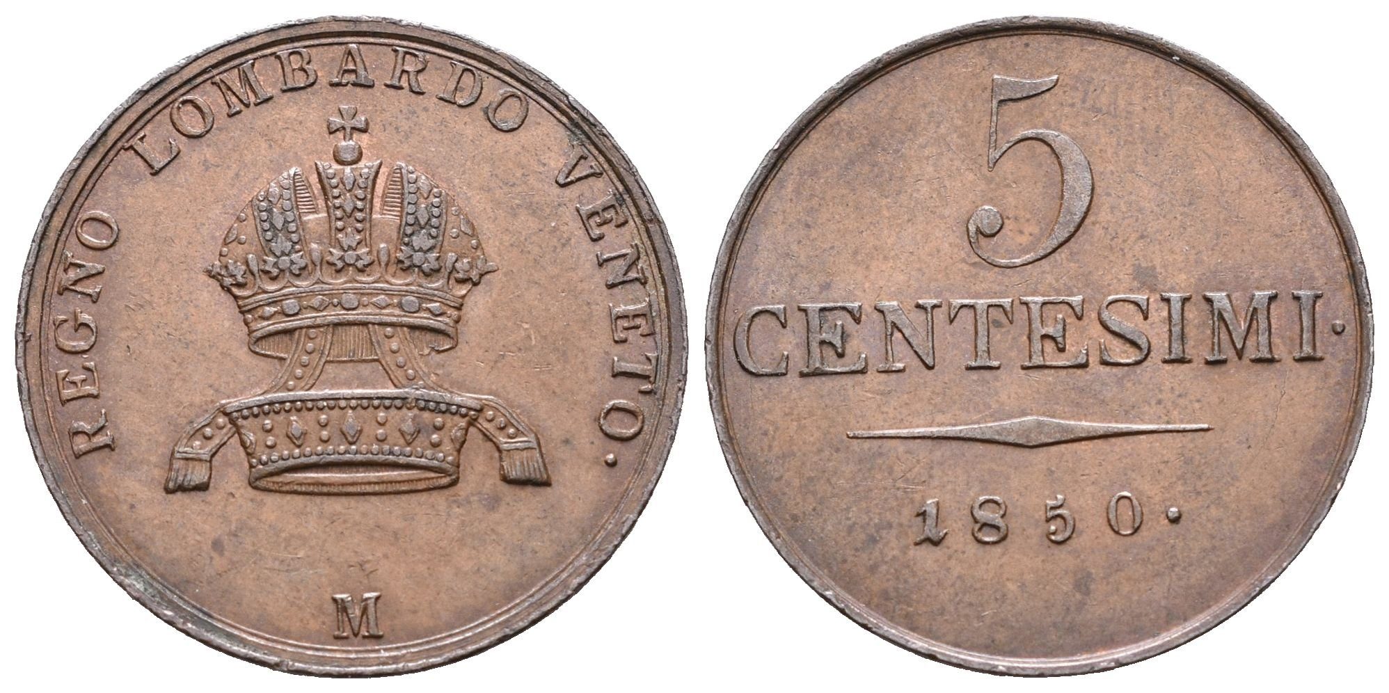 5 Centesimi 1850 M