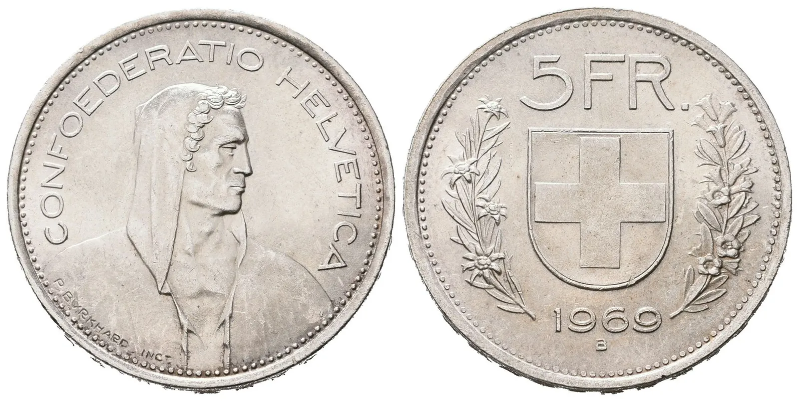 Švýcarsko, 5 Frank 1969