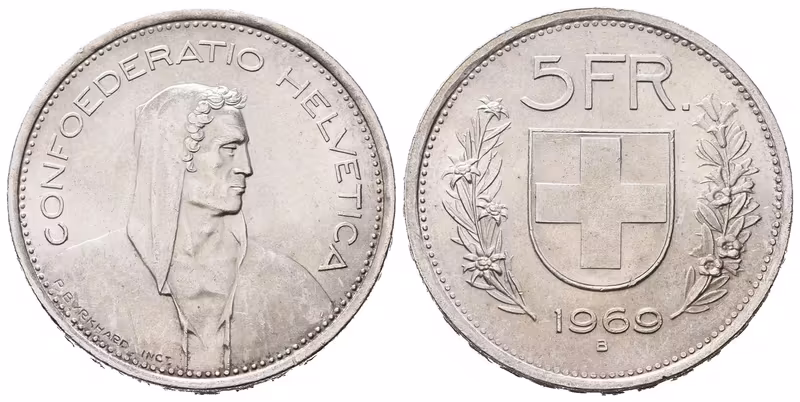 Švýcarsko, 5 Frank 1969