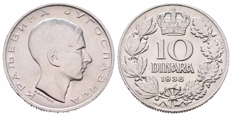 Jugoslávie, 10 Dinar 1938