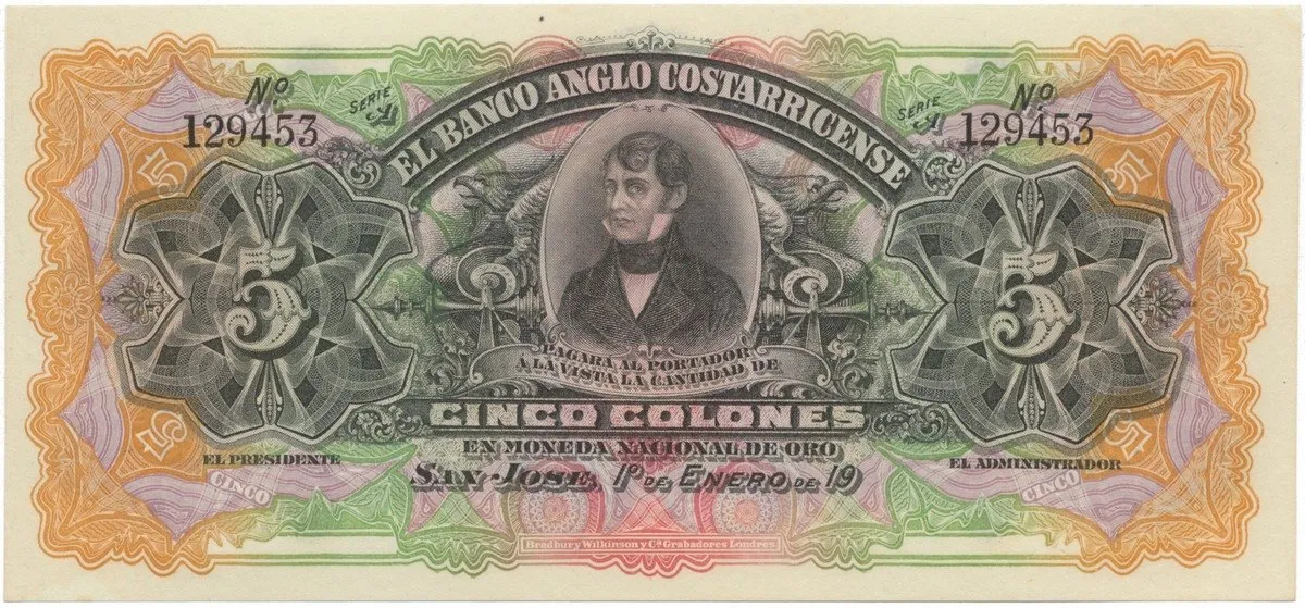 Kostarika, 5 Colones (1903-1917), P.S122r