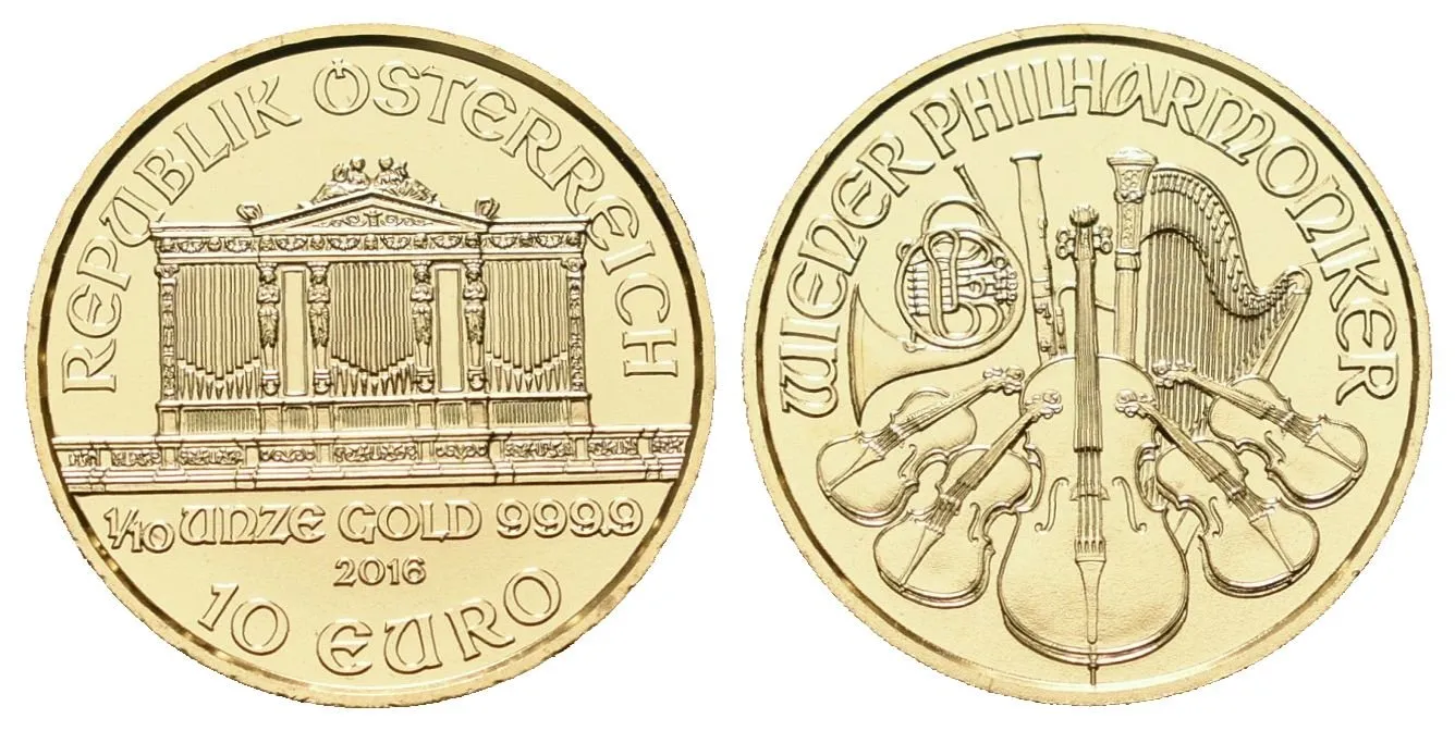 Rakousko, 10 Euro 2016 - Wiener Philharmoniker
