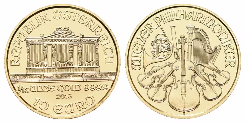 Rakousko, 10 Euro 2016 - Wiener Philharmoniker