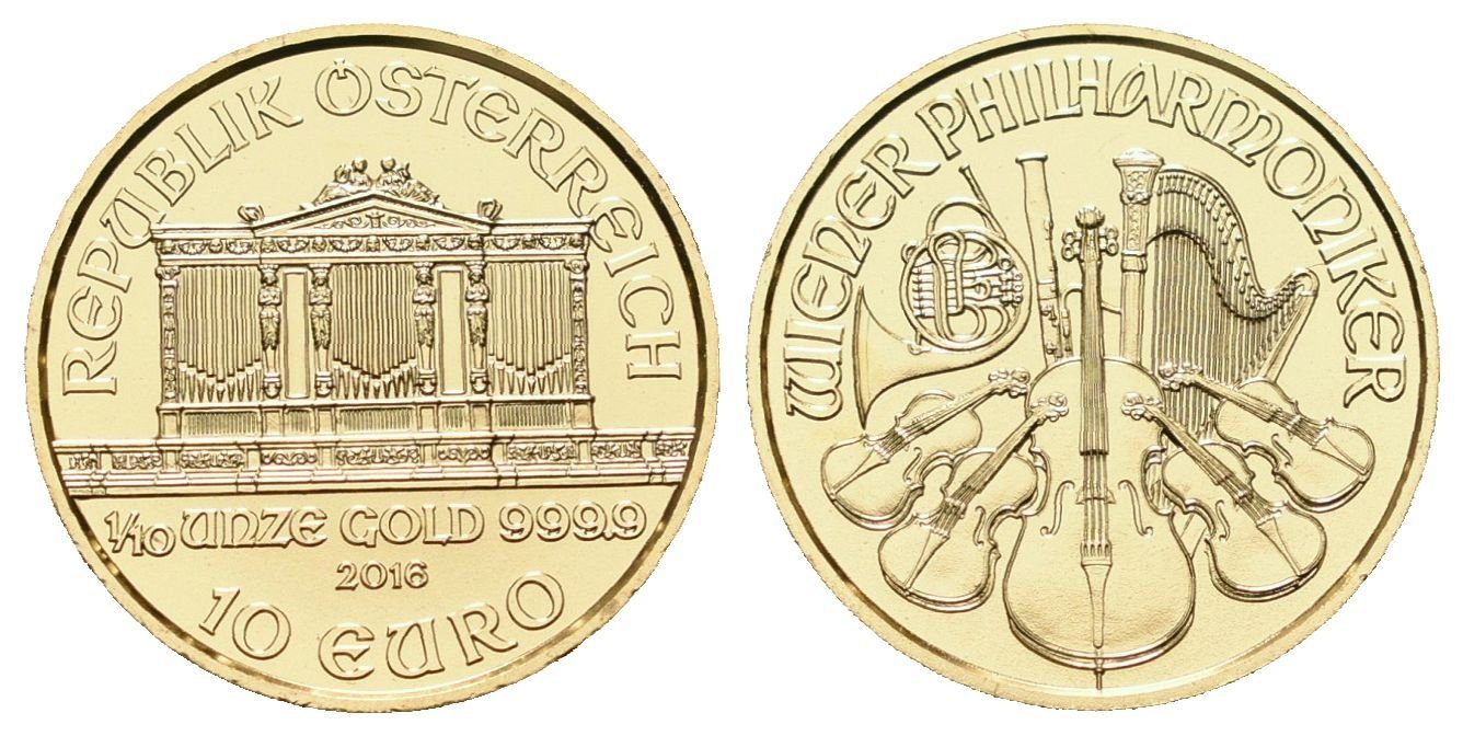 Rakousko, 10 Euro 2016 - Wiener Philharmoniker