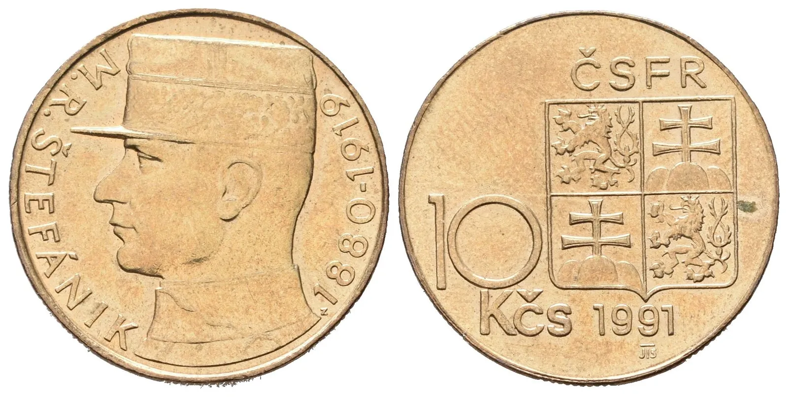 10 koruna 1991 - Milan Rastislav Štefánik