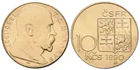 10 koruna 1990 - T. G. Masaryk, varianta D